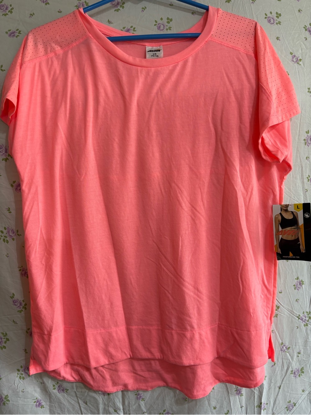 Avia Neon Coral Pink Short-Sleeve Performance Tee